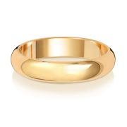 4mm Wedding Ring D-Shape 9k Gold, Heavy