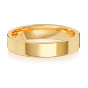 4mm Wedding Ring Flat Court 9k Gold, Heavy