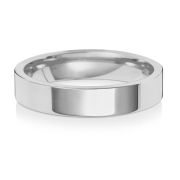 4mm Wedding Ring Flat Court 9k White Gold, Heavy