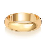 5mm Wedding Ring D-Shape 9k Gold, Heavy