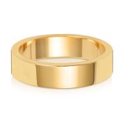 5mm Wedding Ring Flat Profile 9k Gold, Medium