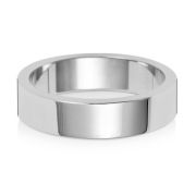 5mm Wedding Ring Flat Profile 9k White Gold, Medium