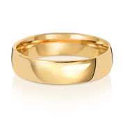 5mm Wedding Ring Slight Court Shape 9k Gold, Heavy