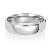 5mm Wedding Ring Slight Court Shape 9k White Gold, Medium