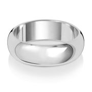 6mm Platinum Wedding Ring D-Shape, Heavy Weight