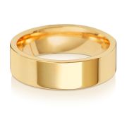 6mm Wedding Ring Flat Court 9k Gold, Heavy