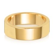 6mm Wedding Ring Flat Profile 9k Gold, Medium