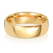 6mm Wedding Ring Slight Court Shape 9k Gold, Medium
