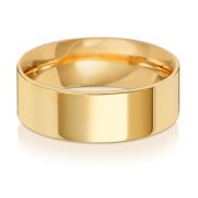 7mm Wedding Ring Flat Court 9k Gold, Heavy