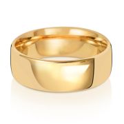 7mm Wedding Ring Slight Court Shape 9k Gold, Medium