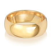 7mm Wedding Ring Traditional Court Shape, 9k Gold, Medium