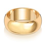 8mm Wedding Ring D-Shape 9k Gold, Medium