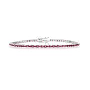 Natural Ruby Tennis Bracelet 2.56ct in 18k White Gold