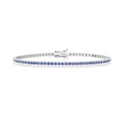 Natural Sapphire Tennis Bracelet 2.20ct in 18k White Gold