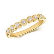 Bead Set 7 Stone Diamond Ring in Yellow Gold