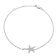 Diamond Starfish Pendant Bracelet 0.25ct, 18k White Gold
