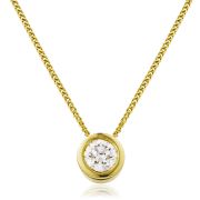 Diamond Rubover Pendant Necklace 0.25ct, 18k Gold