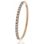 40% Diamond Half Eternity Ring 0.16ct. 18k Rose Gold, 1.5mm