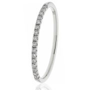 40% Diamond Half Eternity Ring 0.16ct. 18k White Gold, 1.5mm