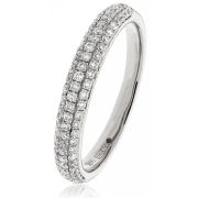 Diamond Pave Set Half Eternity Ring 0.55ct in Platinum