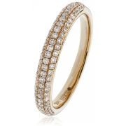 Diamond Pave Set Half Eternity Ring 0.55ct, 18k Rose Gold