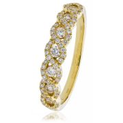 Diamond Half Eternity Plait Ring 1.00ct, 18k Gold