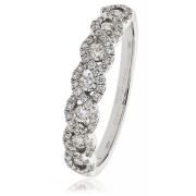 Diamond Half Eternity Plait Ring 0.50ct, Platinum