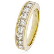 Diamond Princess Half Eternity Ring 1.50ct, 18k Gold
