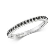 Black Diamond Half Eternity Ring 0.14ct. 9k White Gold