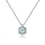 Mark Milton Aquamarine Six Claw Pendant Necklace, 9k White Gold