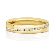 Channel Set Diamond Wedding Ring, 3.6mm in 9k Gold