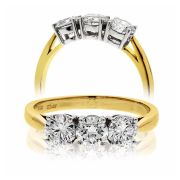 Classic Diamond Trilogy Ring 1.20ct, 18k Gold