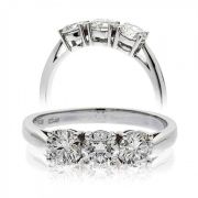 Classic Diamond Trilogy Ring 0.60ct, 18k White Gold