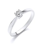 Diamond Solitaire Engagement Ring 0.25ct. 18k White Gold