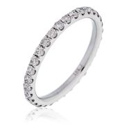 Diamond Full Eternity Ring 0.75ct, 18k White Gold