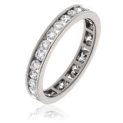 Diamond Full Eternity Ring Channel Set 1.00ct, 18k White Gold