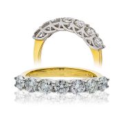 Diamond Half Eternity 7 Stone Ring 0.50ct, 18k Gold