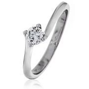 Diamond Solitaire Engagement Ring 0.20ct, 18k White Gold