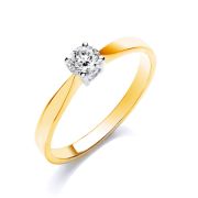 Diamond Solitaire Engagement Ring 0.25ct, 9k Gold