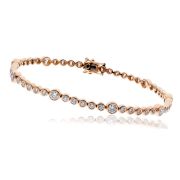 Diamond Tennis Bracelet 2.50ct H/SI, 18k Rose Gold