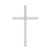 Diamond Cross Pendant with Enclosed Bail 0.35ct. 18k White Gold