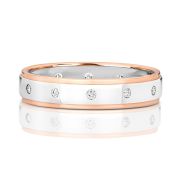 Diamond Eternity Wedding Ring in White & Rose Gold