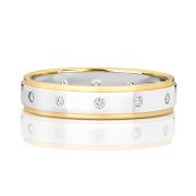 Diamond Eternity Wedding Ring in White & Yellow Gold