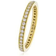 Diamond Full Eternity Ring 0.80ct Bead Set, 18k Gold