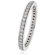 Diamond Full Eternity Ring 0.80ct Bead Set, 18k White Gold