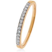 Diamond Half Eternity Ring 0.20ct, 9k Rose Gold