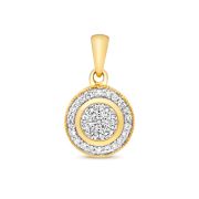 Diamond Halo Cluster Pendant 0.25ct, 9k Gold
