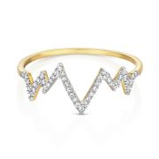 Diamond Heartbeat Half Eternity Ring 0.09ct. 9k Gold