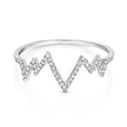 Diamond Heartbeat Half Eternity Ring 0.09ct. 9k White Gold