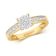Diamond Illusion Set Engagement Ring 0.33ct, 9k Gold